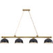 Cordon 4 Light 81.25 inch Heritage Brass Billiard Ceiling Light