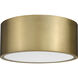 Harley 2 Light 12 inch Rubbed Brass Flush Mount Ceiling Light