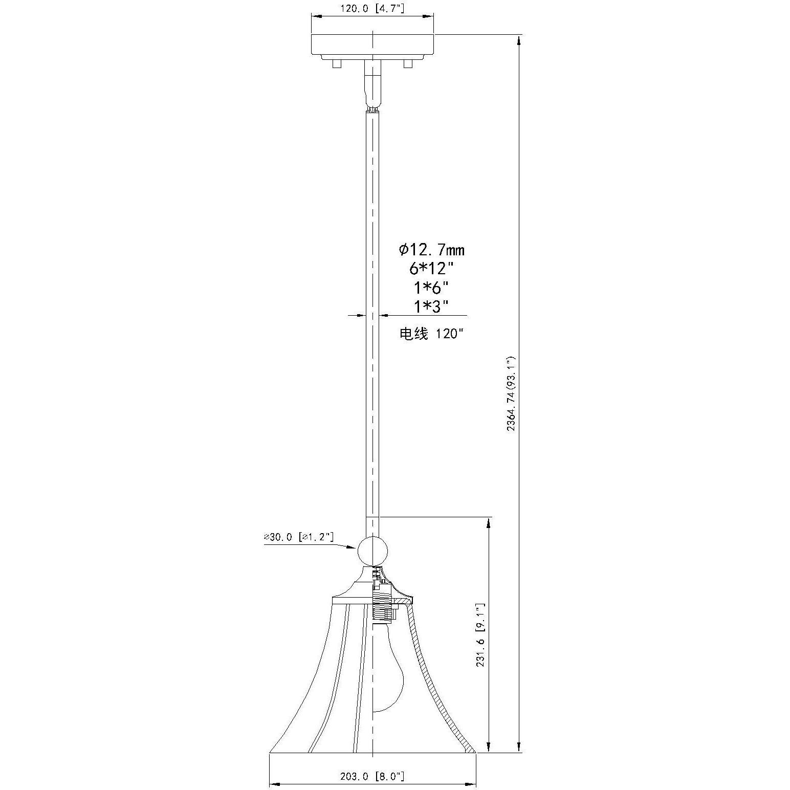 Fleur 1 Light 8 inch Matte Black Pendant Ceiling Light