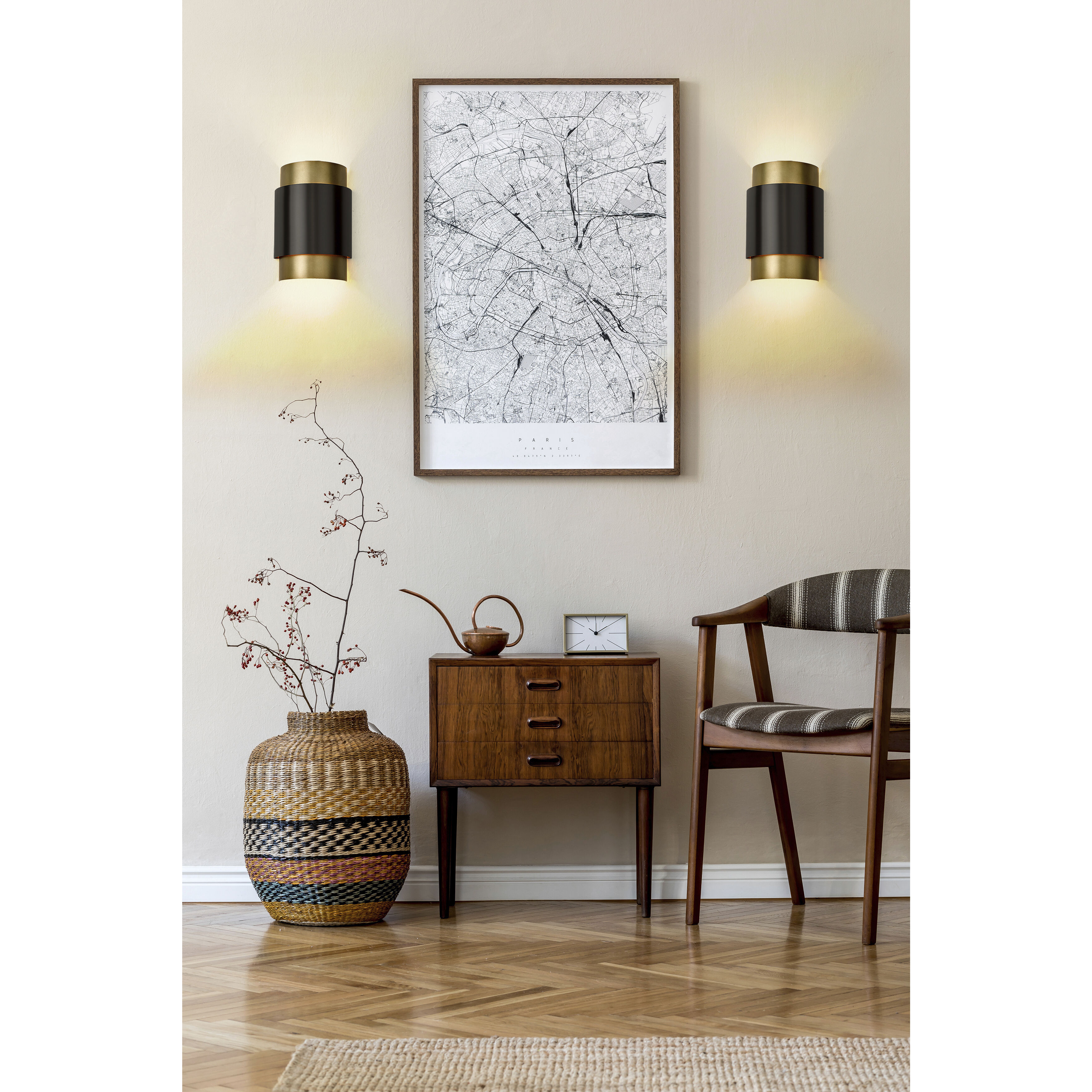 Harlech 2 Light 8.5 inch Bronze and Rubbed Brass Wall Sconce Wall Light in Bronze and Brass