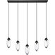 Arden 5 Light 42 inch Matte Black Linear Chandelier Ceiling Light