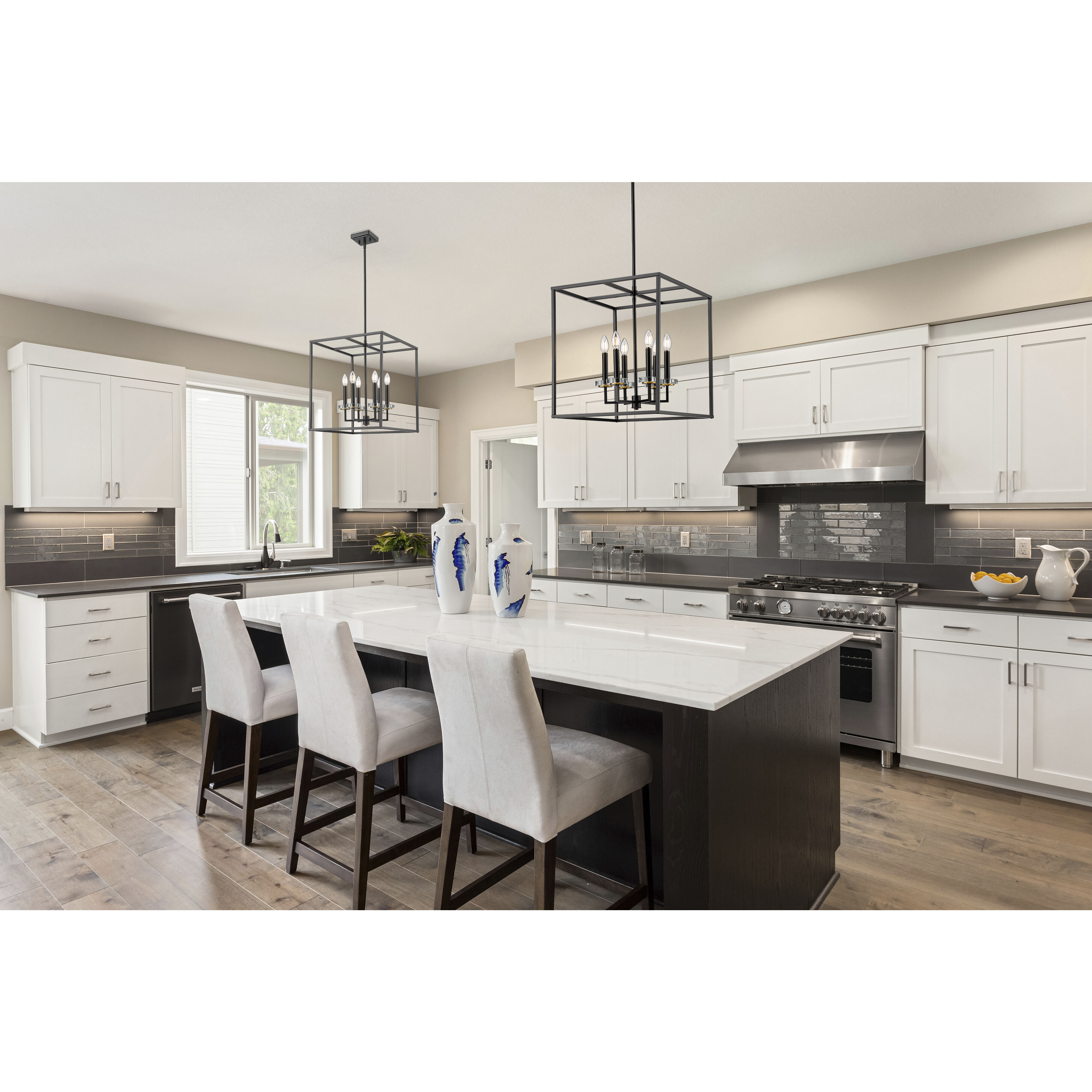 Gaultier 6 Light 18 inch Matte Black and Mondern Gold Chandelier Ceiling Light in Matte Black and Modern Gold