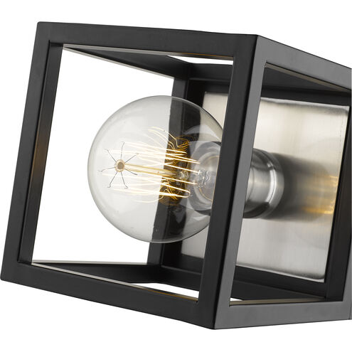 Kube 1 Light 5.75 inch Matte Black and Brushed Nickel Wall Sconce Wall Light