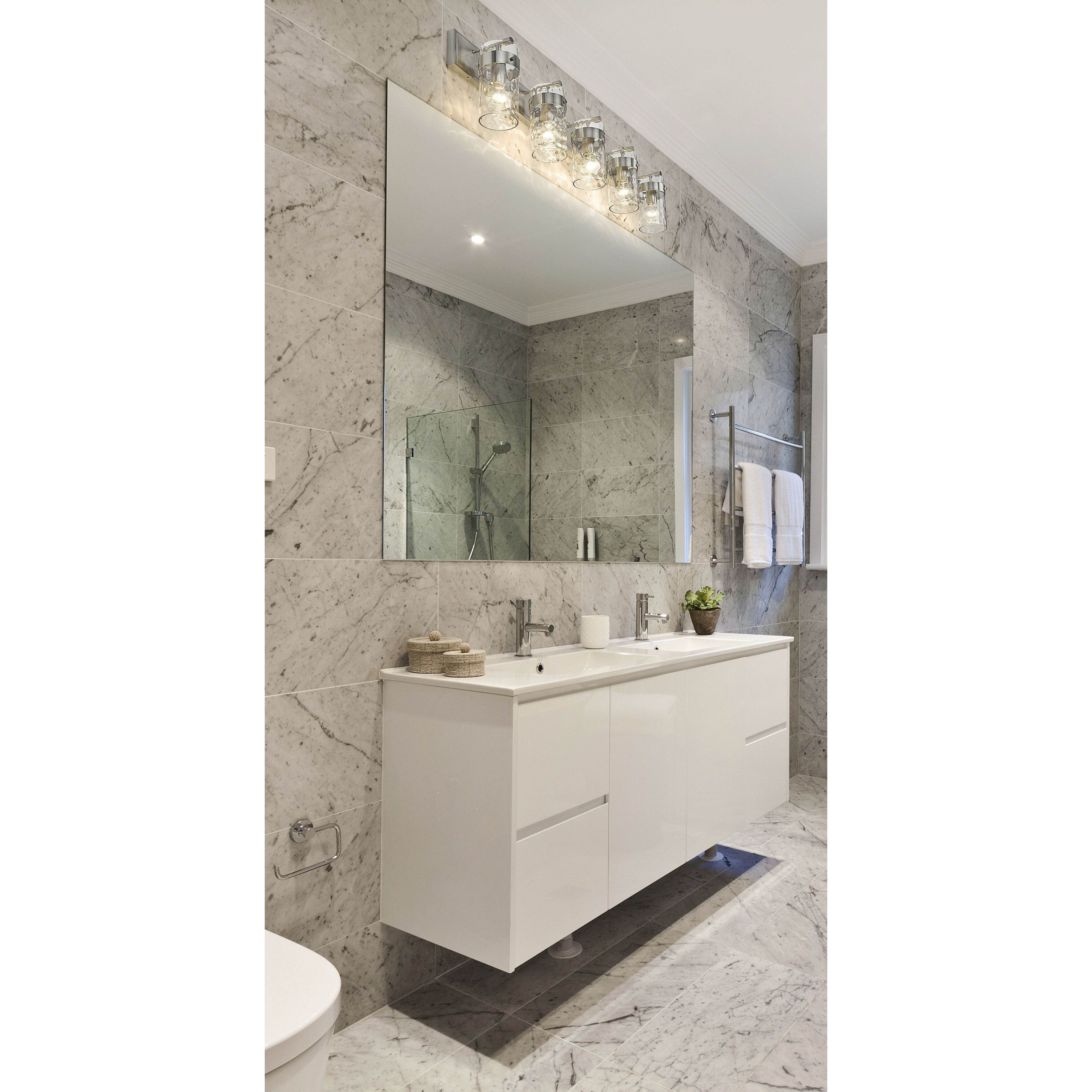 Fontaine 5 Light 44 inch Brushed Nickel Vanity Wall Light