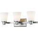 Kayla 3 Light 22 inch Brushed Nickel Vanity Wall Light