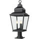 Raphael 3 Light 30 inch Sand Black Outdoor Pier Mounted Fixture in Soft Sand Black