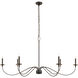 Arrington 6 Light 63 inch Plated Bronze Chandelier Ceiling Light