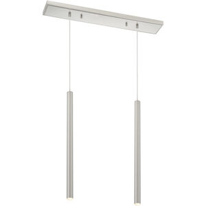 Forest LED 30 inch Brushed Nickel Linear Chandelier Ceiling Light in Brushed Nickel Steel, 2, 13