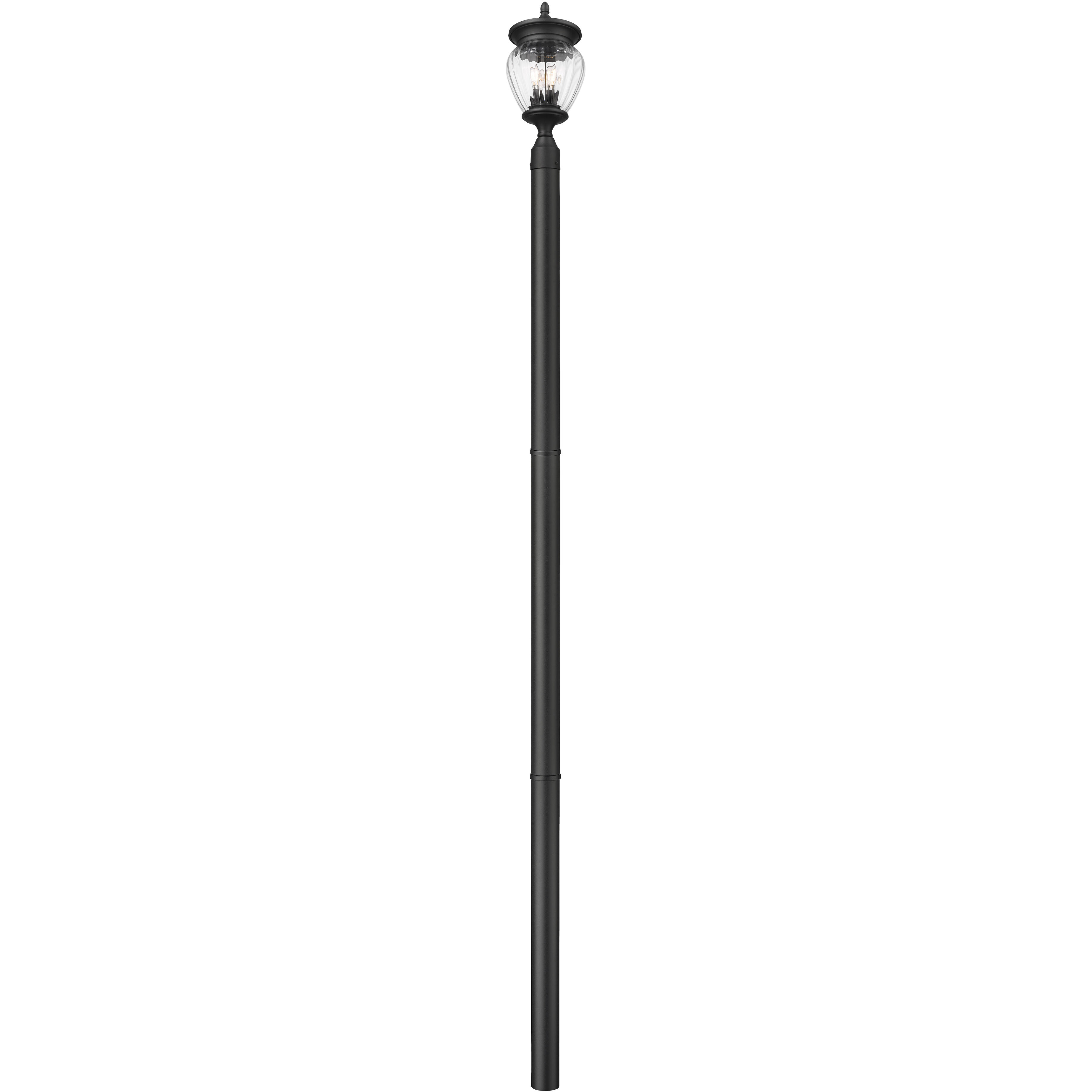 Davina 3 Light 114.25 inch Black Outdoor Post Mounted Fixture in G9