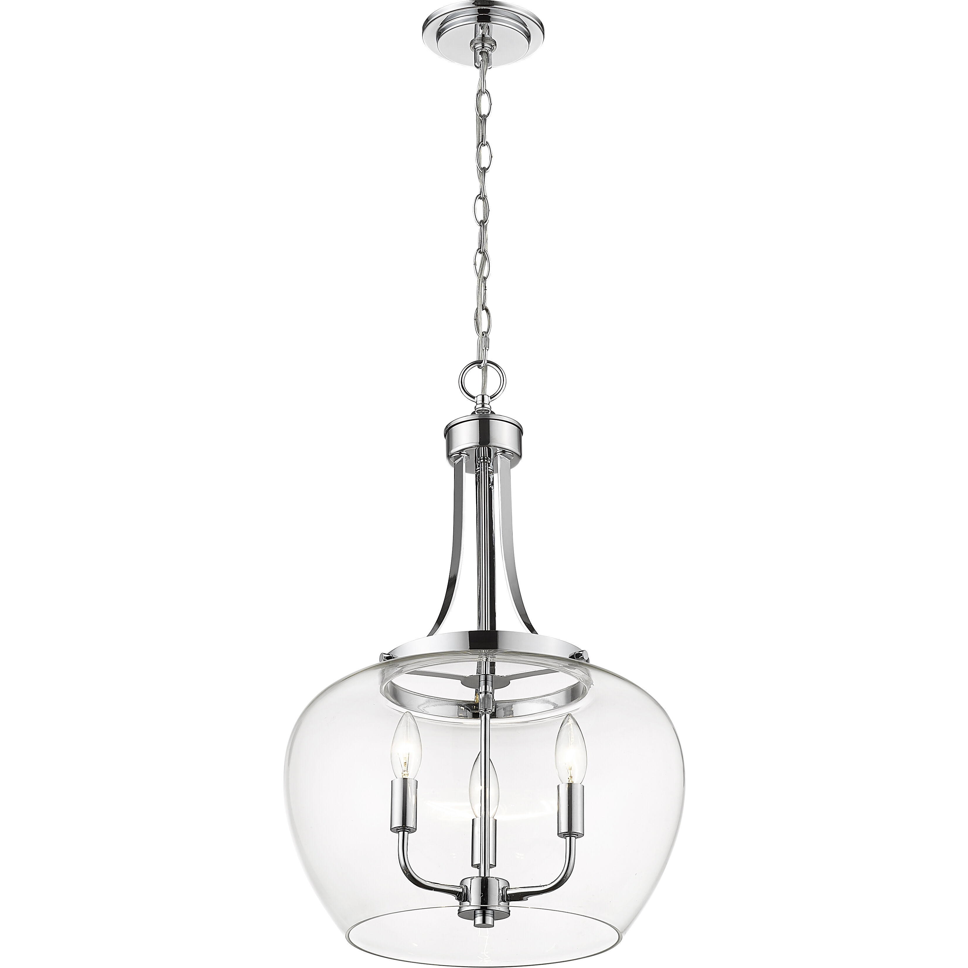Joliet 3 Light 15.75 inch Chrome Pendant Ceiling Light