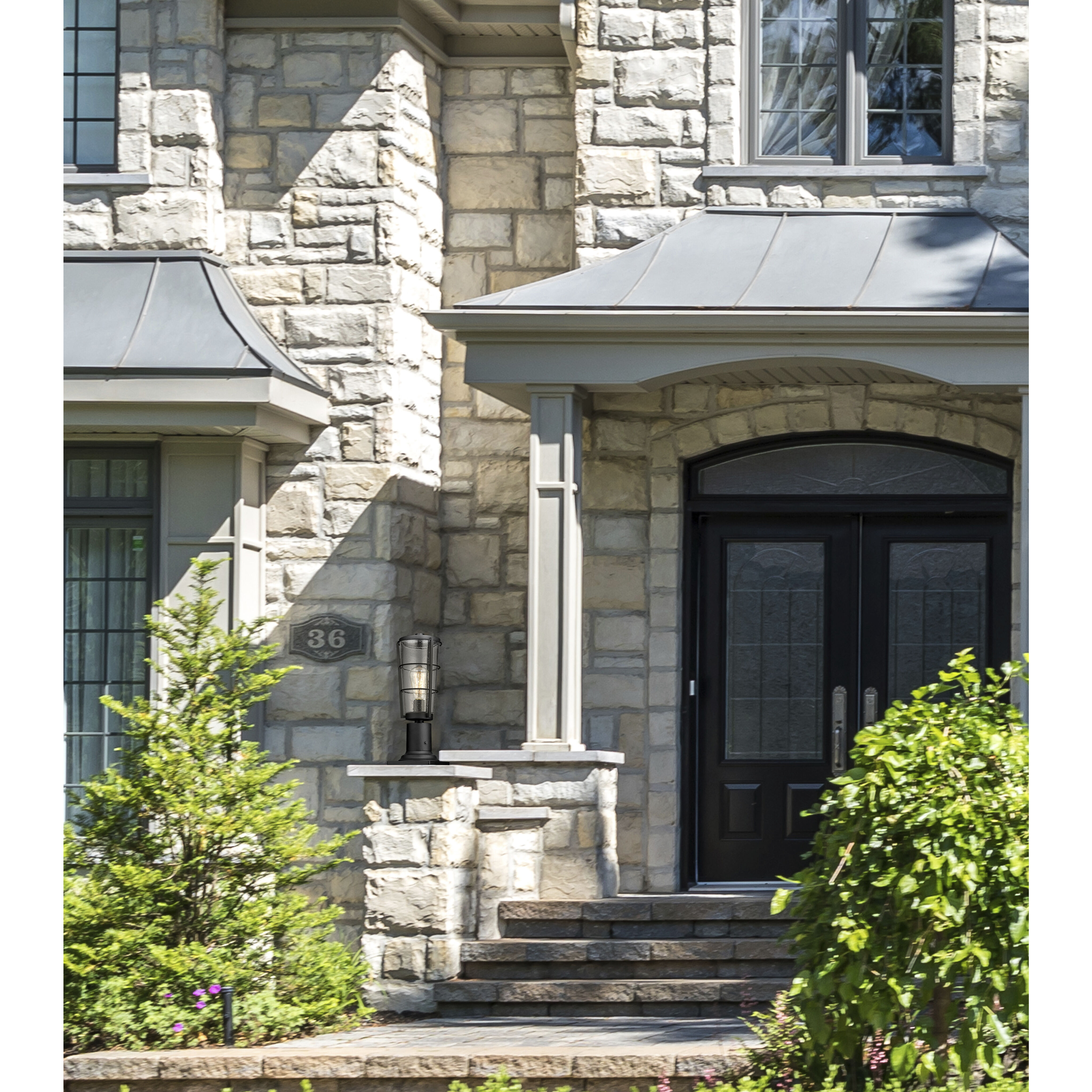 Helix 1 Light 17.25 inch Black Outdoor Pier Mounted Fixture