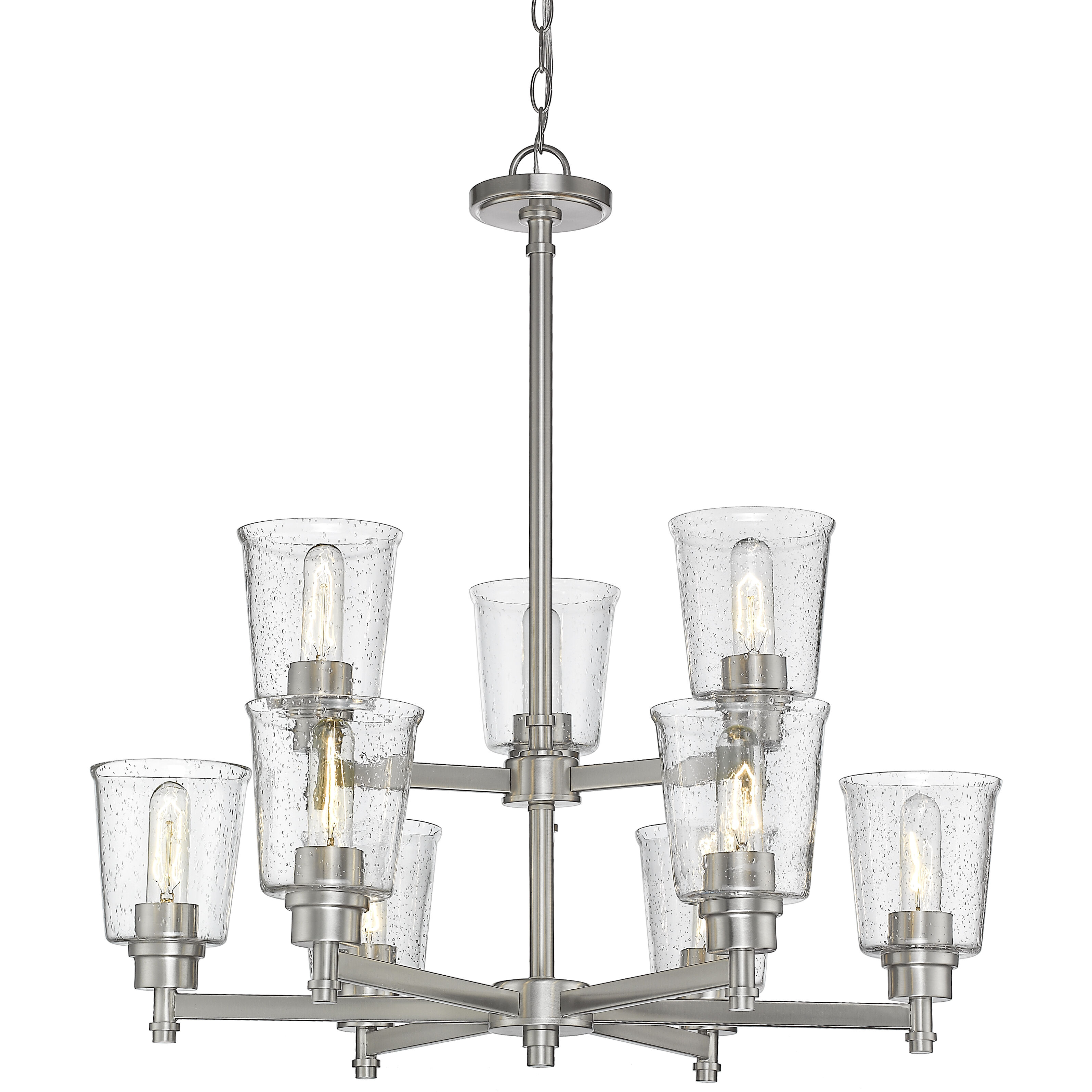 Bohin 9 Light 28 inch Brushed Nickel Chandelier Ceiling Light