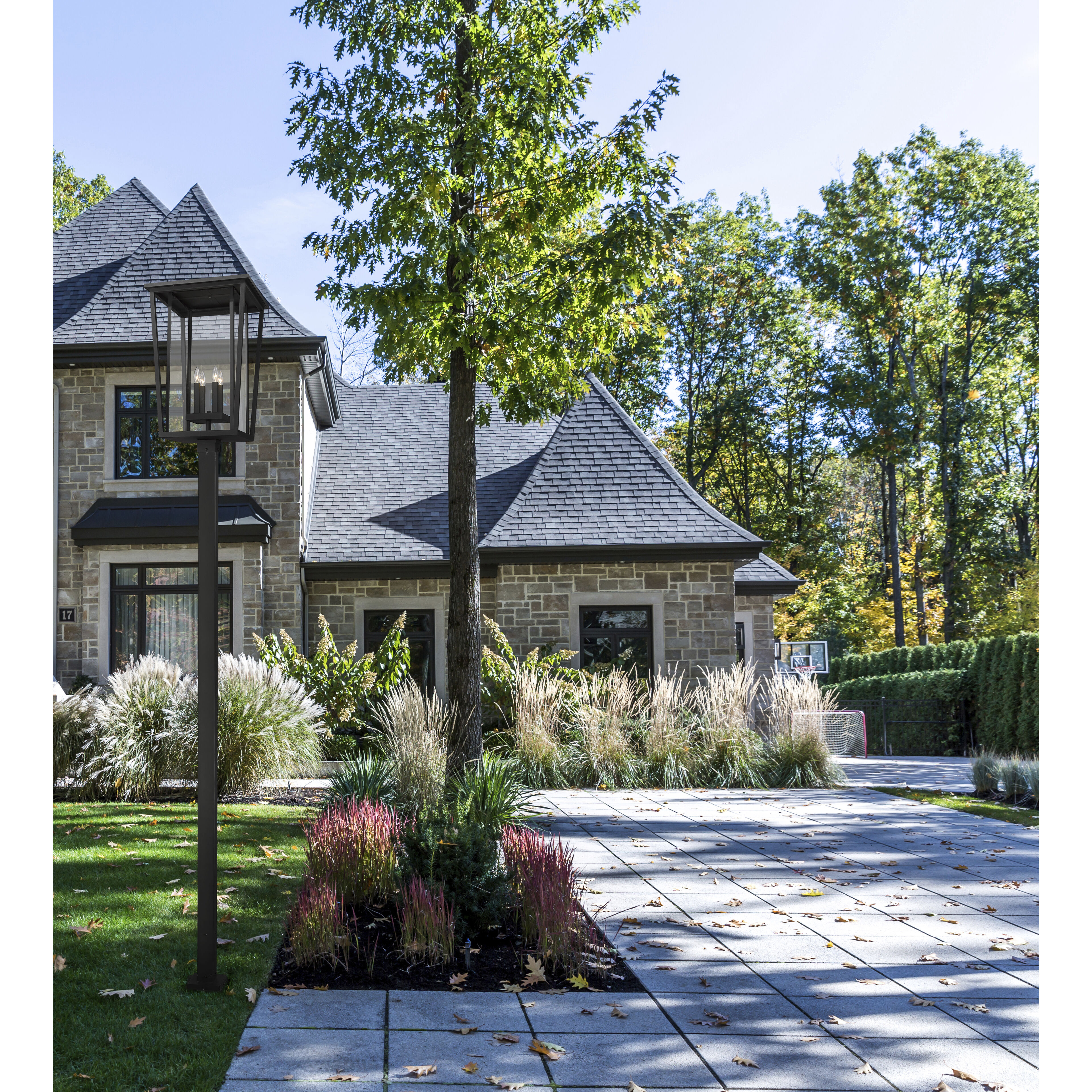 Seoul 4 Light 124.5 inch Black Outdoor Post Mounted Fixture