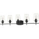 Joliet 5 Light 38 inch Matte Black Vanity Wall Light