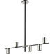 Calumet 5 Light 38 inch Matte Black and Polished Nickel Linear Chandelier Ceiling Light