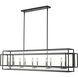 Titania 10 Light 54 inch Black and Brushed Nickel Linear Chandelier Ceiling Light