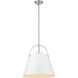 Z-Studio 1 Light 18 inch Matte White and Brushed Nickel Pendant Ceiling Light