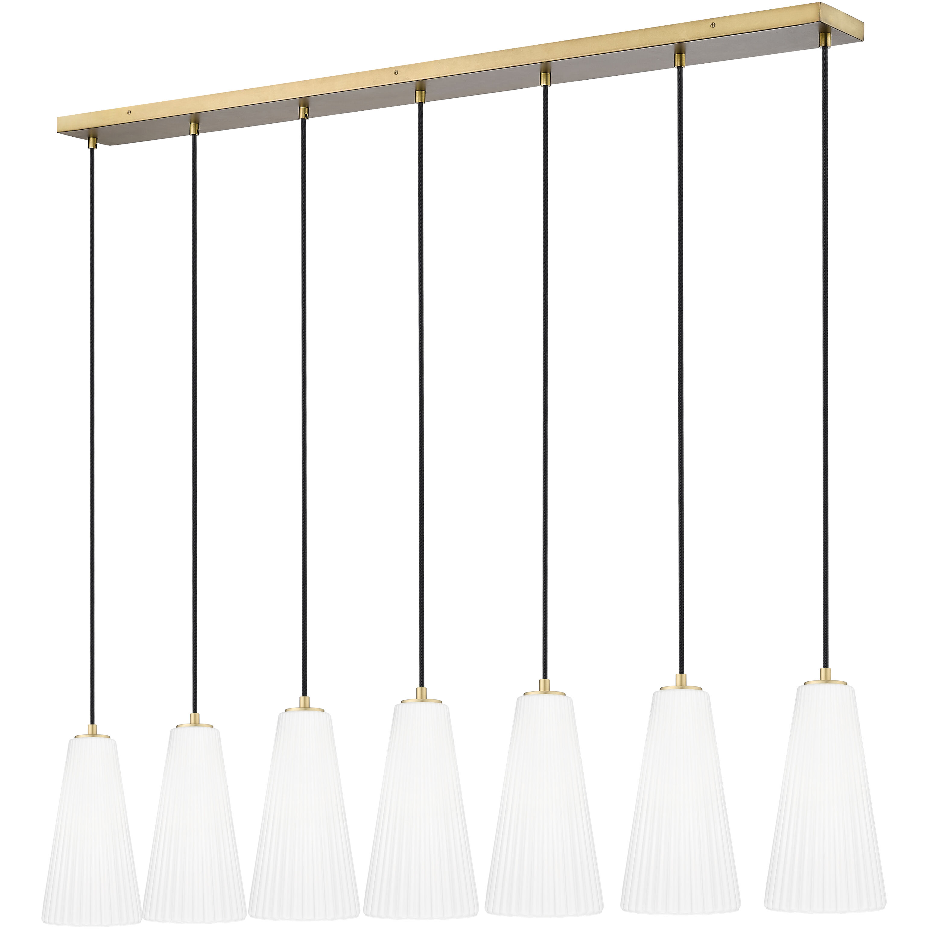 Farrell 7 Light 54 inch Modern Gold Linear Chandelier Ceiling Light