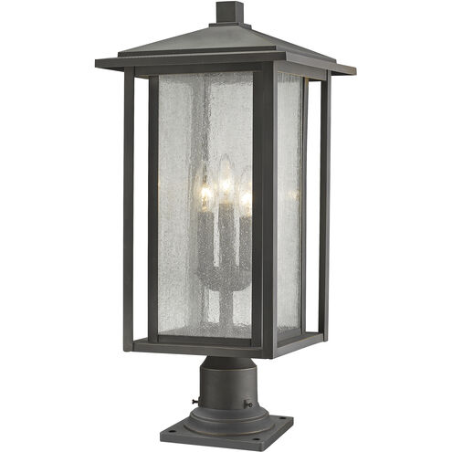 Aspen 3 Light 24.5 inch Oil Rubbed Bronze Outdoor Pier Mounted Fixture