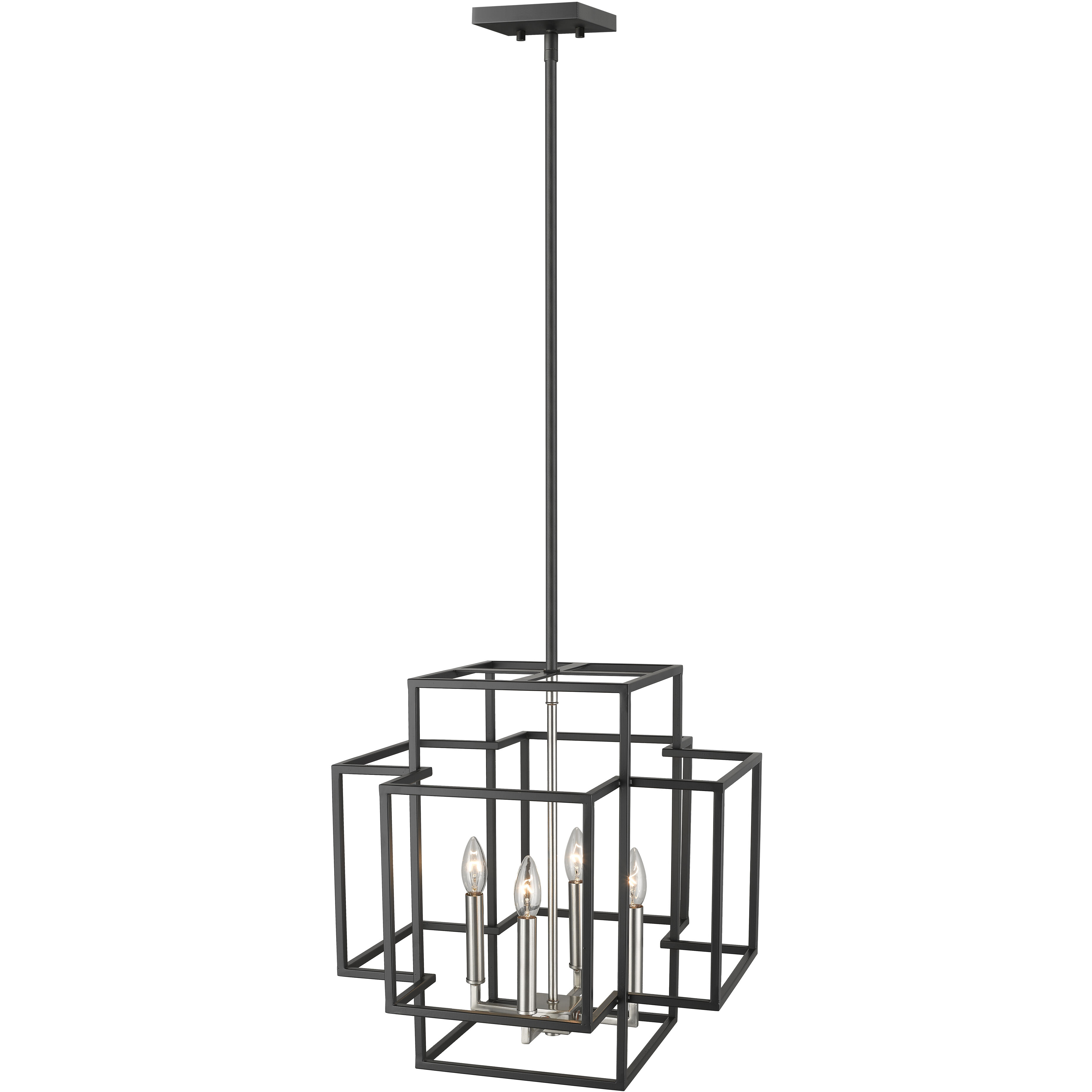 Titania 4 Light 18 inch Black and Brushed Nickel Chandelier Ceiling Light