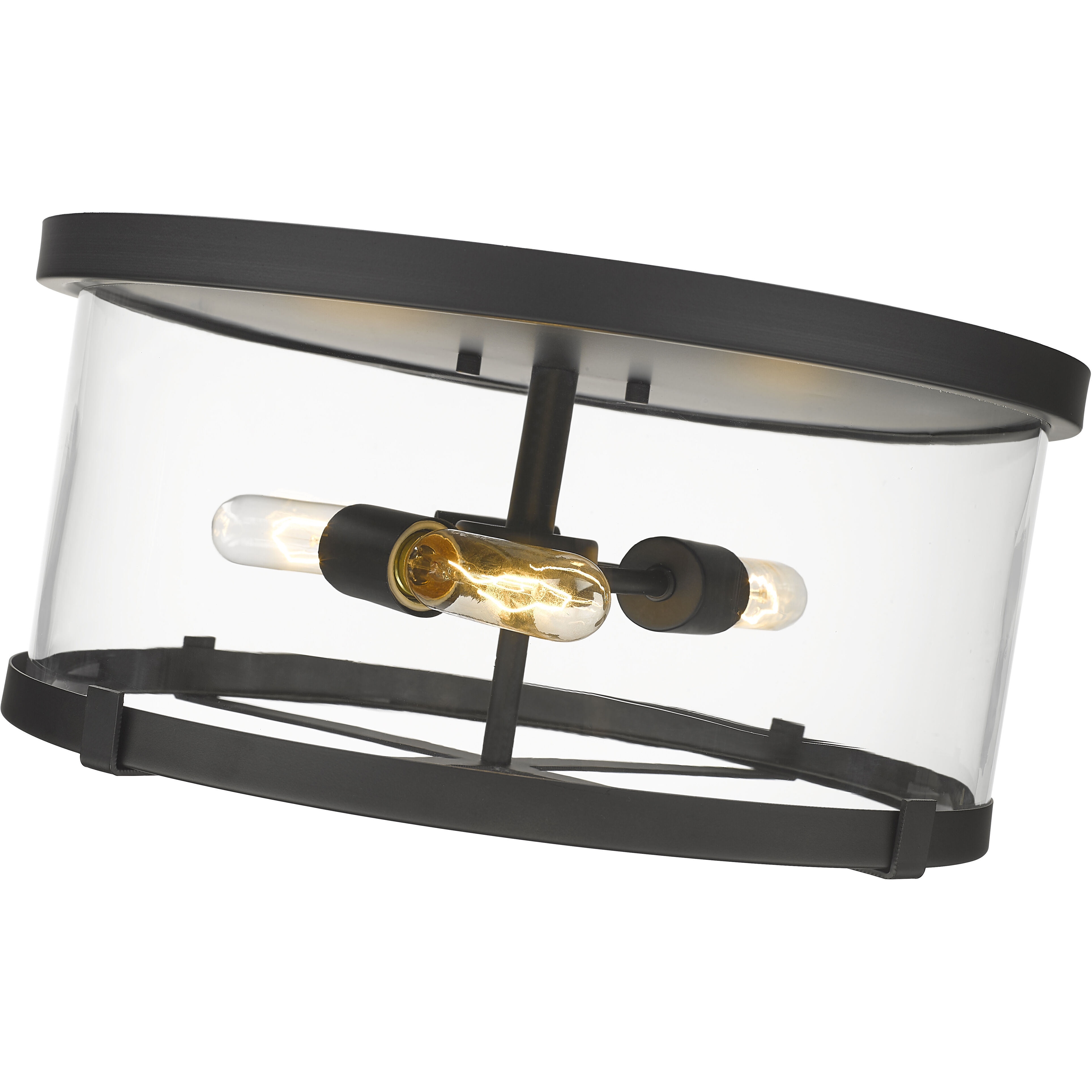Callista 3 Light 16.5 inch Matte Black Flush Mount Ceiling Light