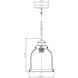 Burren 1 Light 8.75 inch Matte Black and Chrome Pendant Ceiling Light