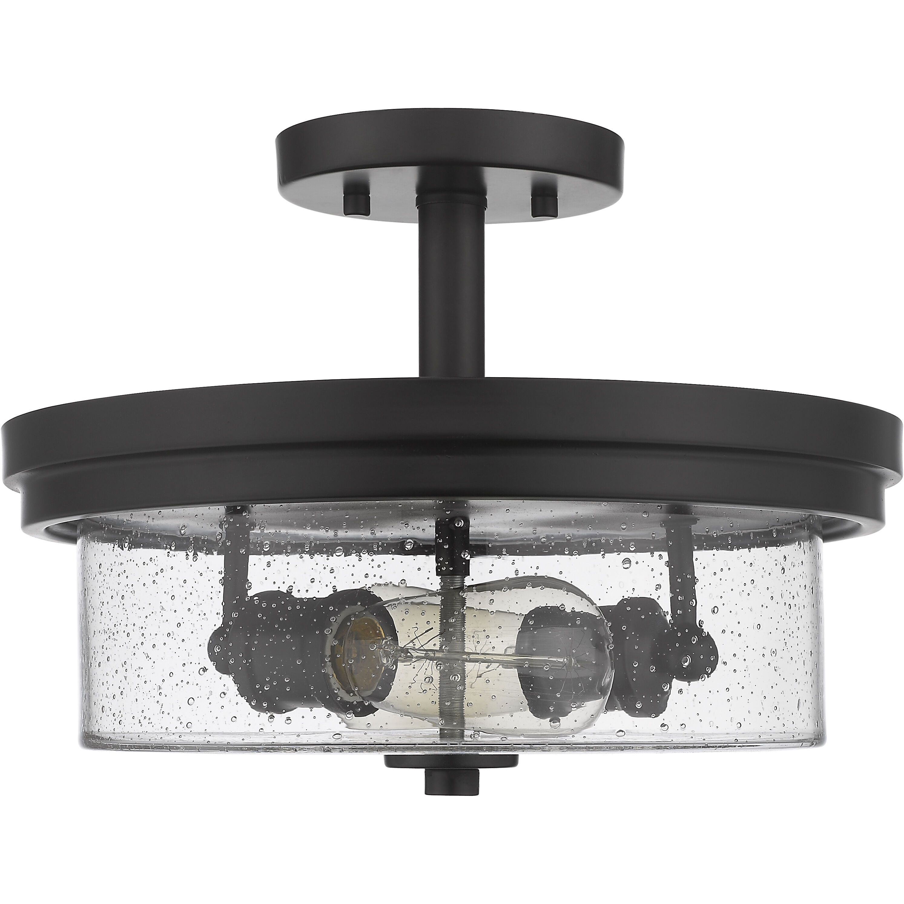 Bohin 2 Light 13 inch Matte Black Semi Flush Mount Ceiling Light