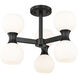 Artemis 6 Light 18 inch Matte Black Semi Flush Mount Ceiling Light