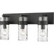 Fontaine 3 Light 24 inch Matte Black Vanity Wall Light