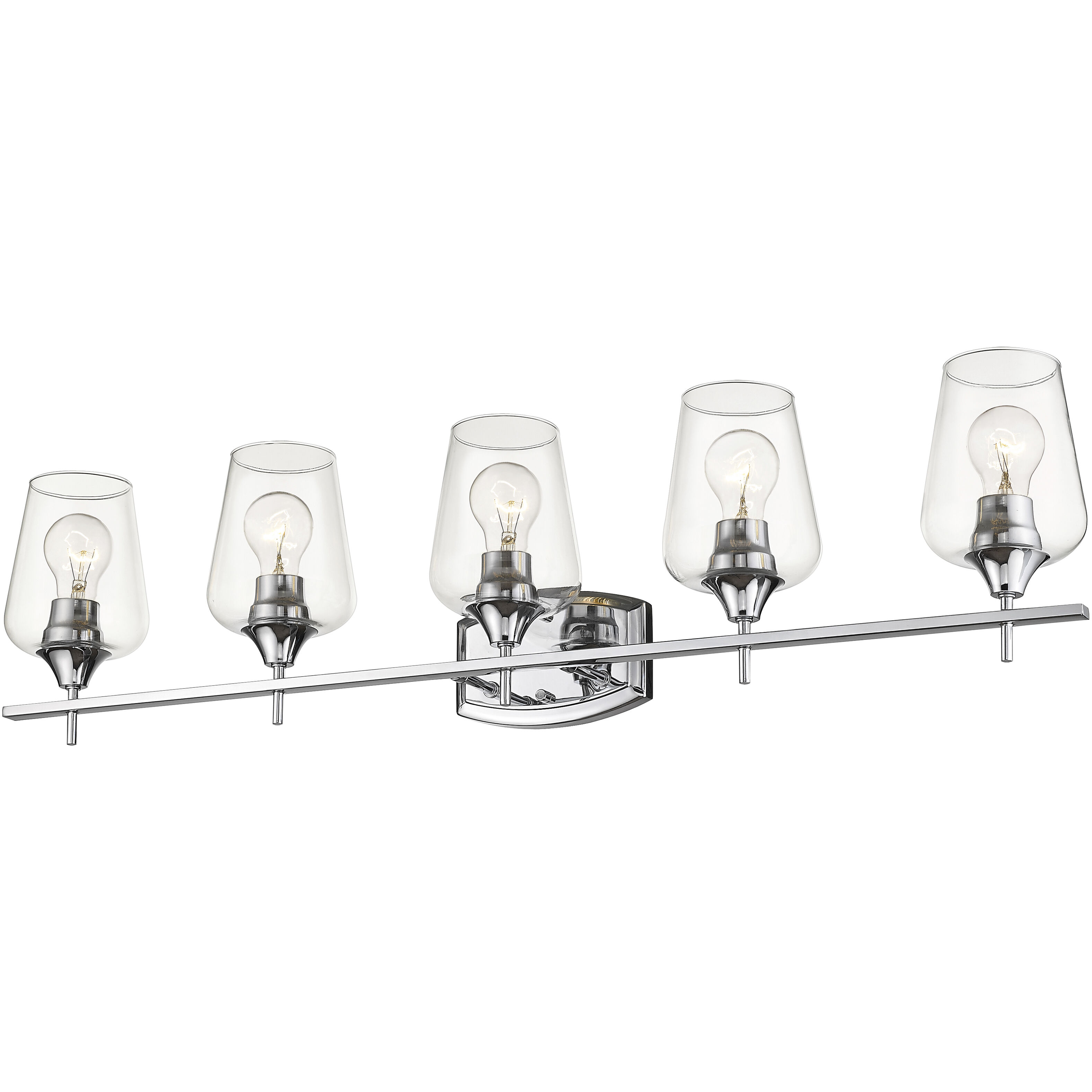 Joliet 5 Light 38 inch Chrome Vanity Wall Light
