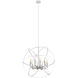 Cavallo 10 Light 36 inch Hammered White and Brushed Nickel Chandelier Ceiling Light