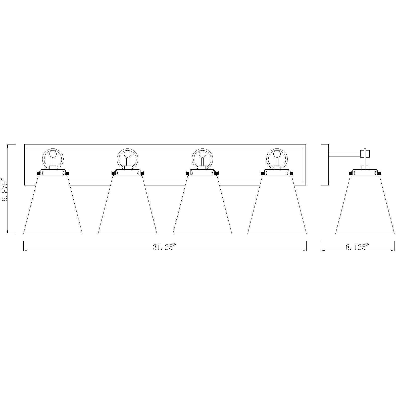 Harper 4 Light 31.25 inch Chrome Vanity Wall Light