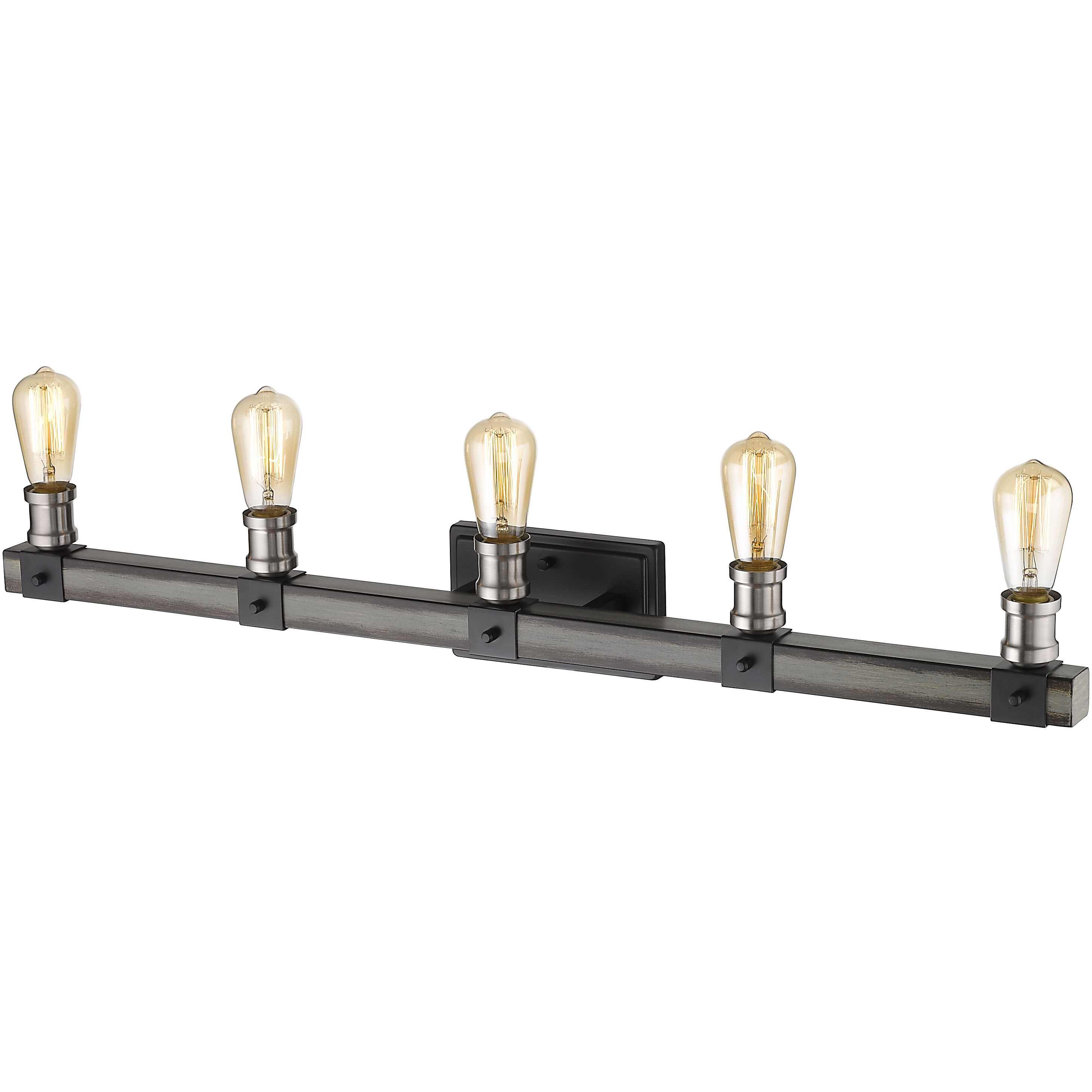 Kirkland 5 Light 38 inch Ashen Barnboard Vanity Wall Light