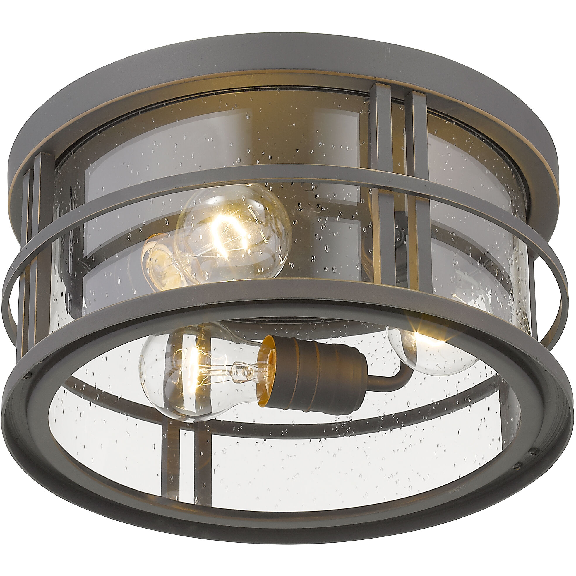 Jordan 3 Light 12 inch Oil Rubbed Bronze Outdoor Flush Mount