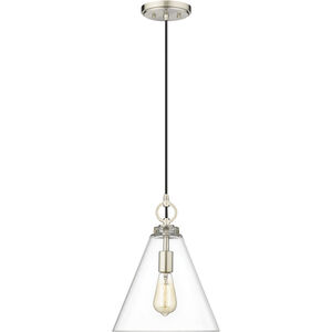 Harper 1 Light 11.5 inch Brushed Nickel Pendant Ceiling Light