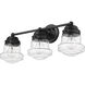 Vaughn 3 Light 22.5 inch Matte Black Vanity Wall Light