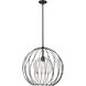 Elle 1 Light 24 inch Matte Black Pendant Ceiling Light