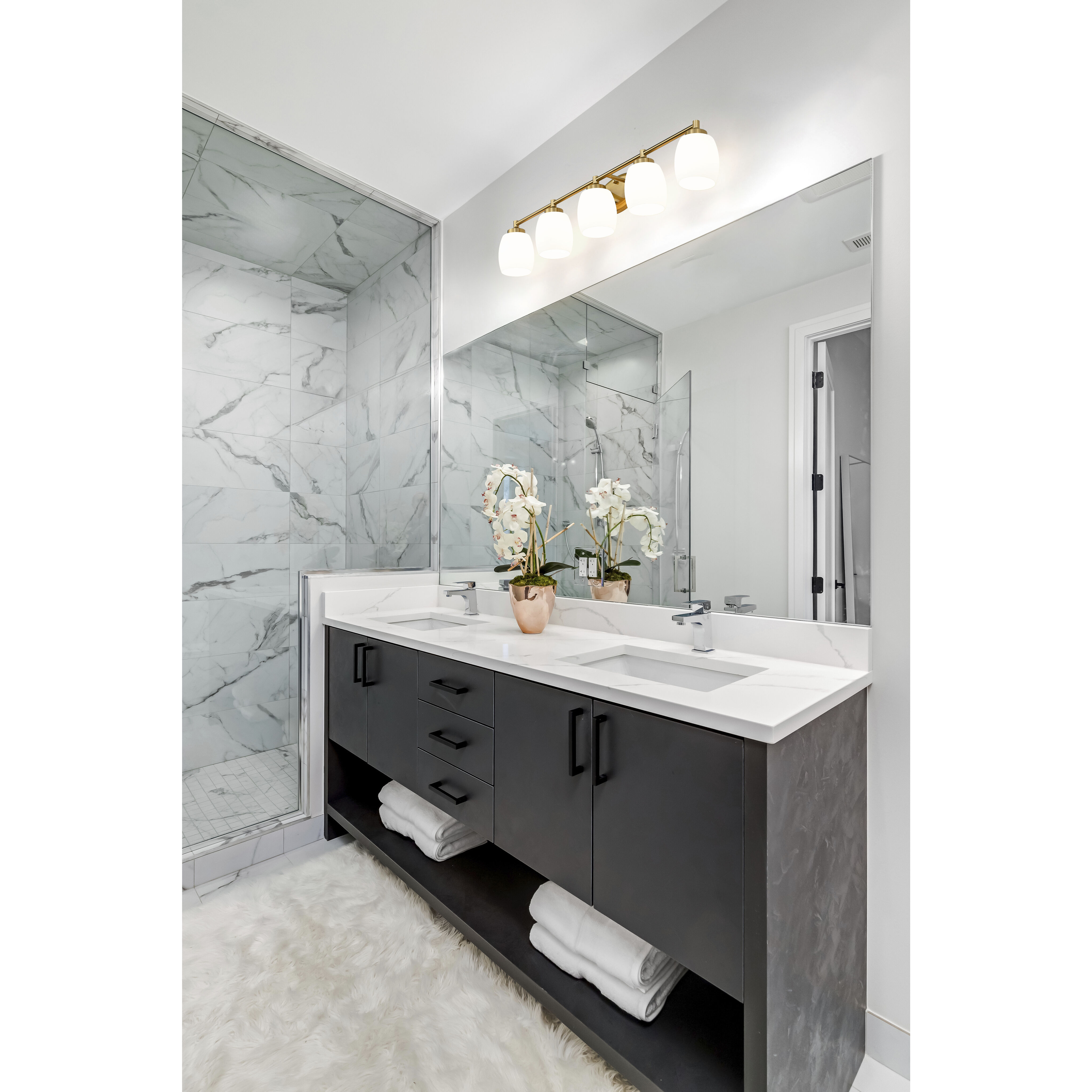 Kendrick 5 Light 39.25 inch Luxe Gold Bath Vanity Light Wall Light