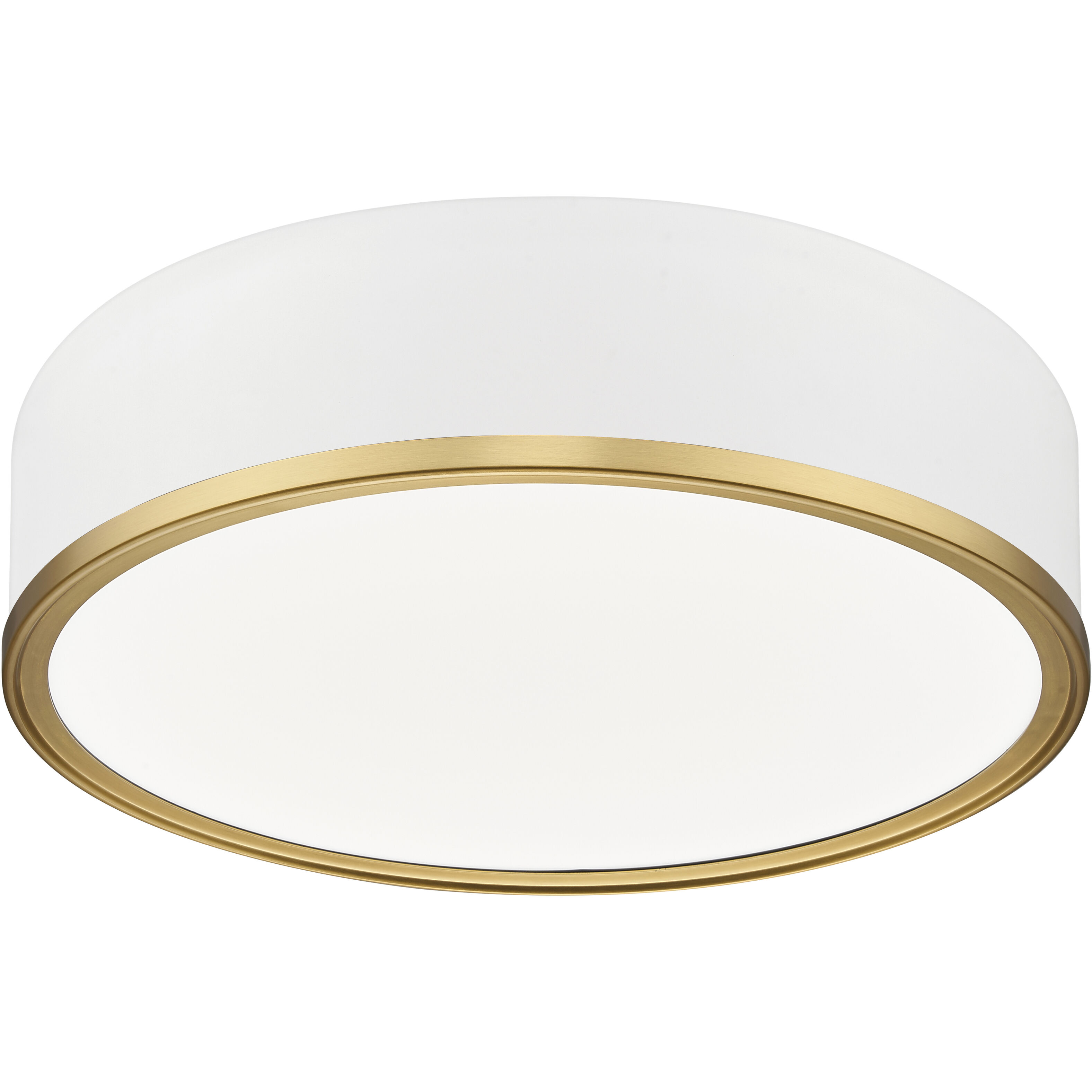 Bradley LED 16 inch Matte White and Modern Gold Flush Mount Ceiling Light