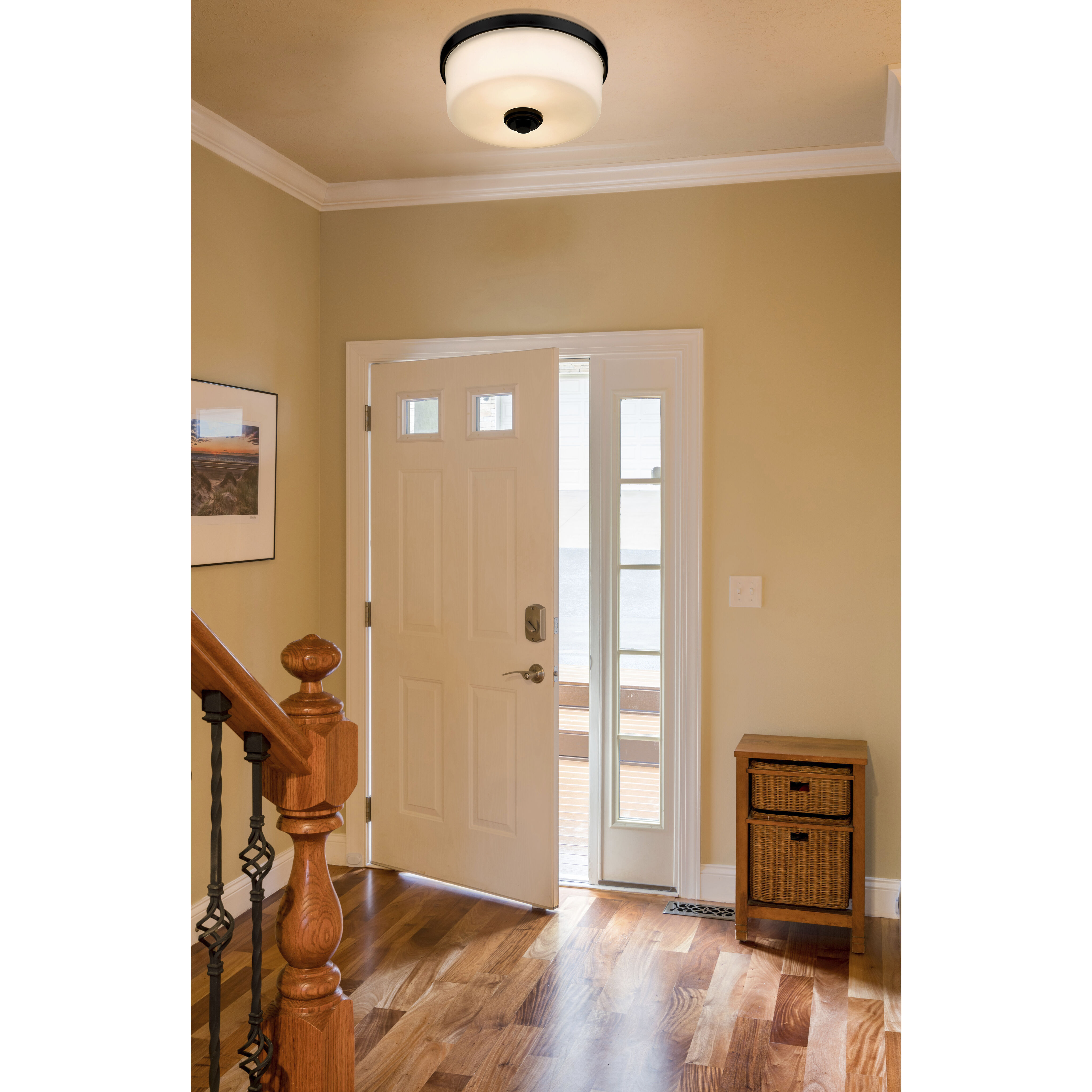 Arlington 2 Light 12.25 inch Matte Black Flush Mount Ceiling Light