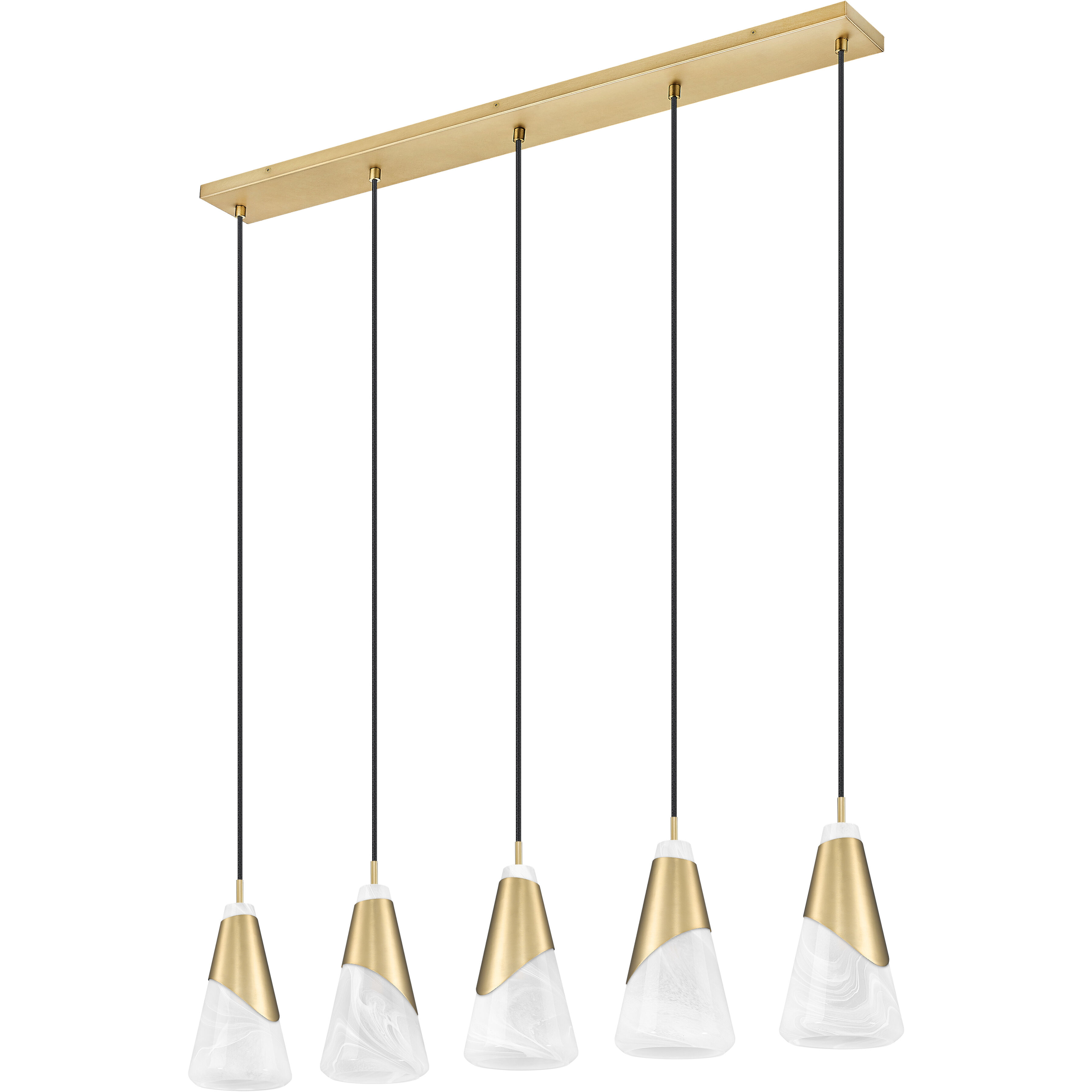 Aimie Linear Chandelier Ceiling Light in Modern Gold
