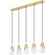 Aimie Linear Chandelier Ceiling Light in Modern Gold