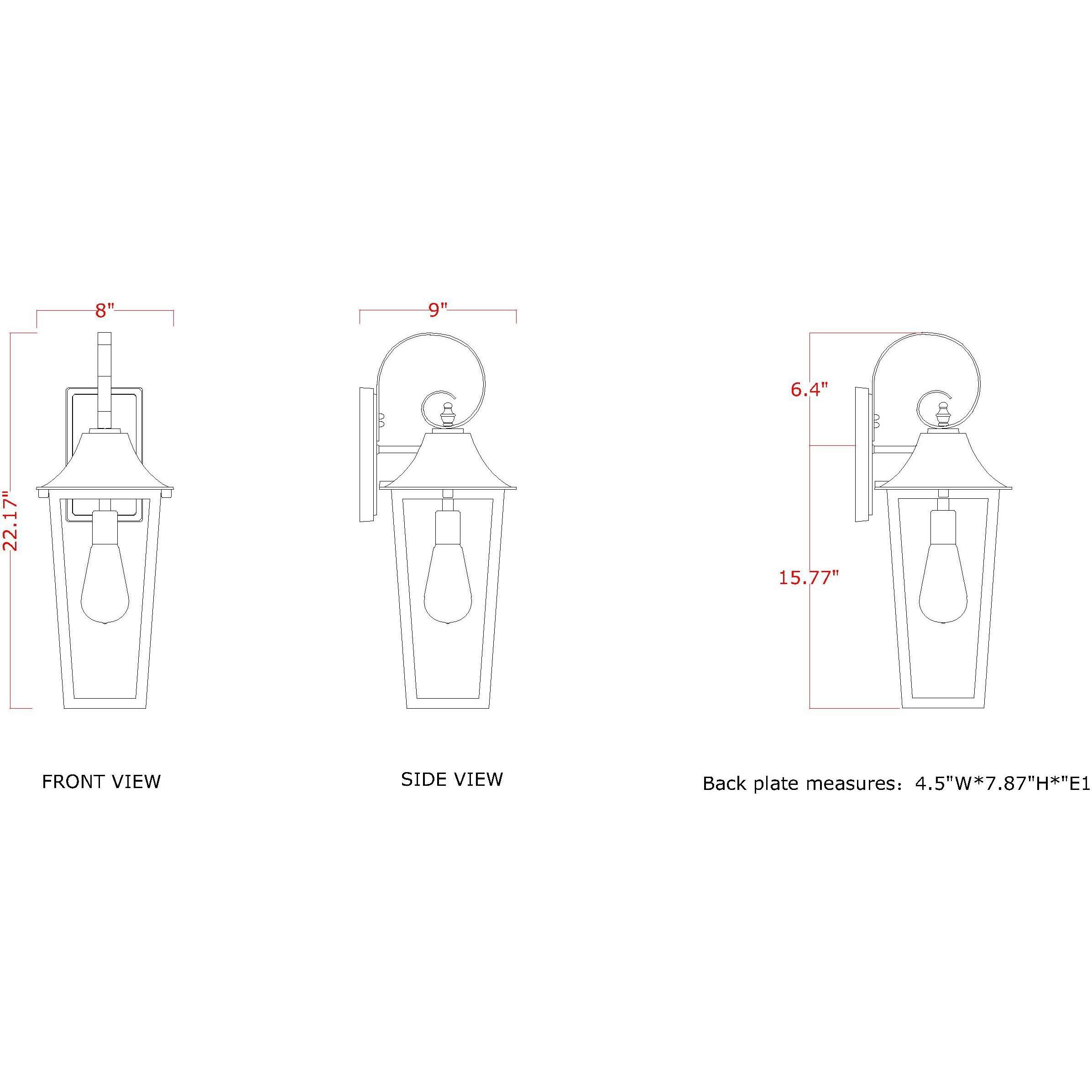 Gannon Outdoor Wall Light in Black, G9