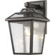 Bayland Outdoor Wall Light in Oil Rubbed Bronze, back plate is 4.50 w x 8" H