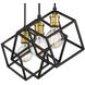 Vertical 3 Light 34 inch Bronze and Olde Brass Linear Chandelier Ceiling Light