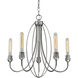 Persis 5 Light 22 inch Old Silver Chandelier Ceiling Light