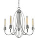 Persis 5 Light 22 inch Old Silver Chandelier Ceiling Light