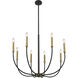 Haylie 8 Light 32.5 inch Matte Black and Olde Brass Chandelier Ceiling Light