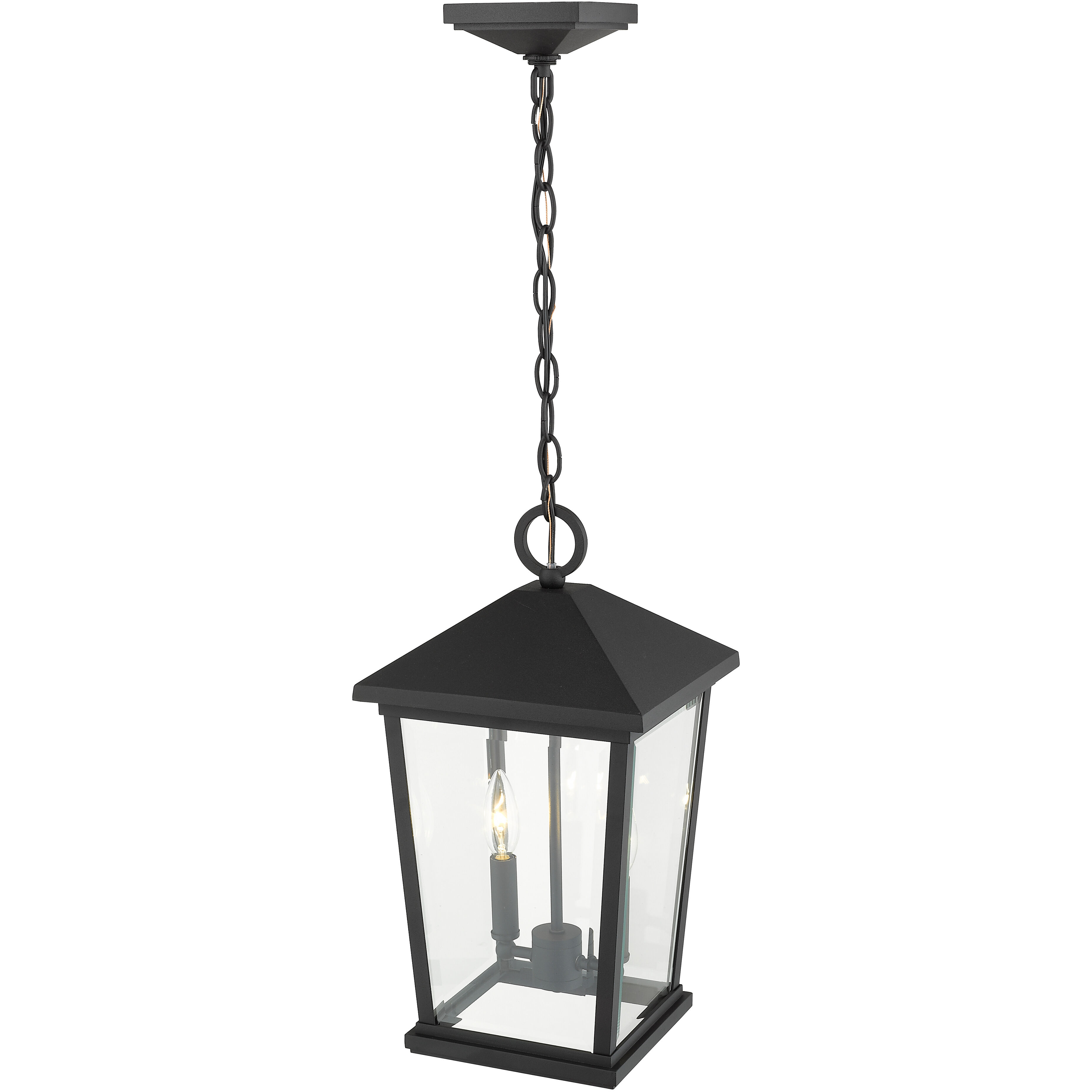 Beacon 2 Light 9.5 inch Black Outdoor Chain Mount Ceiling Fixture