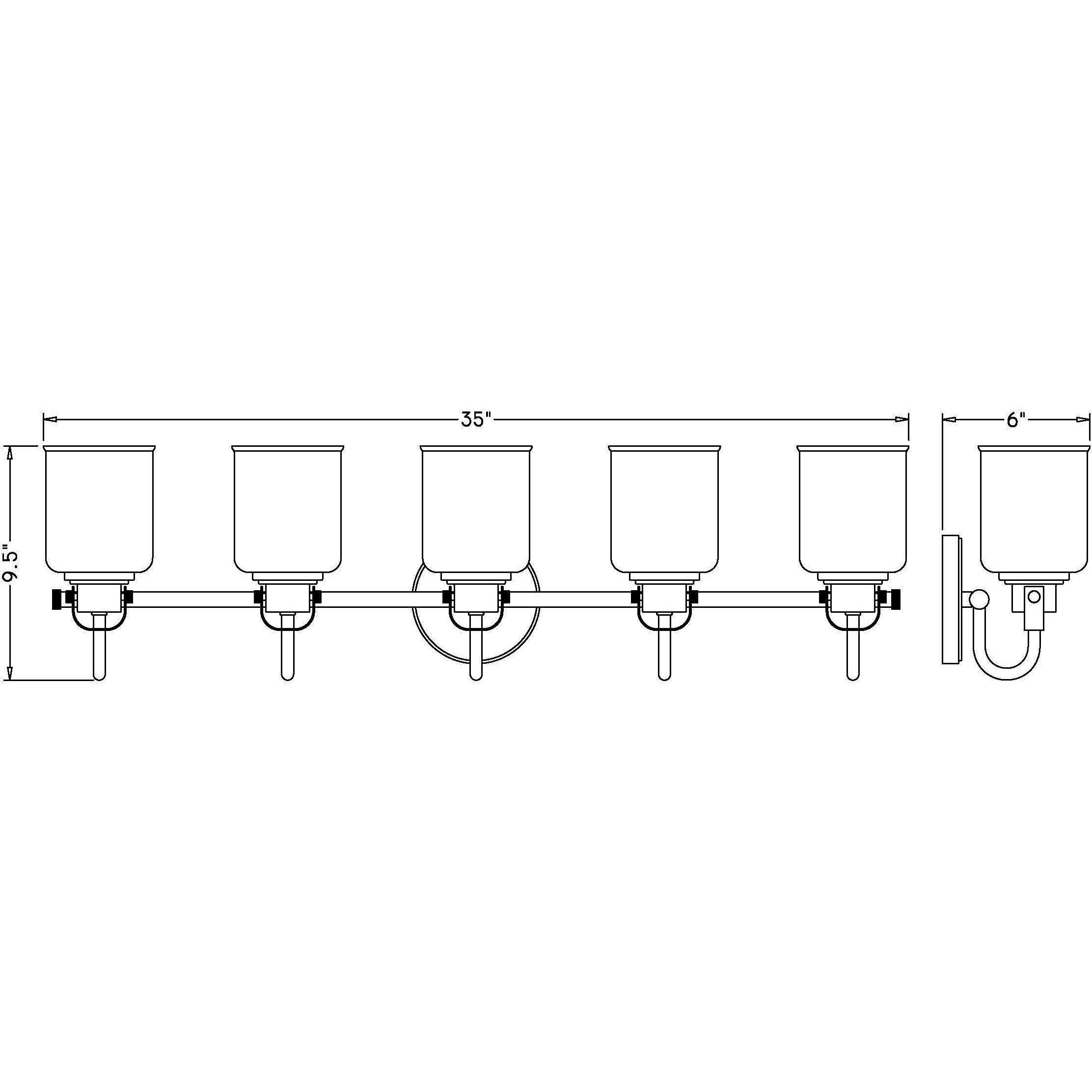 Kinsley 5 Light 35 inch Chrome Bath Vanity Wall Light